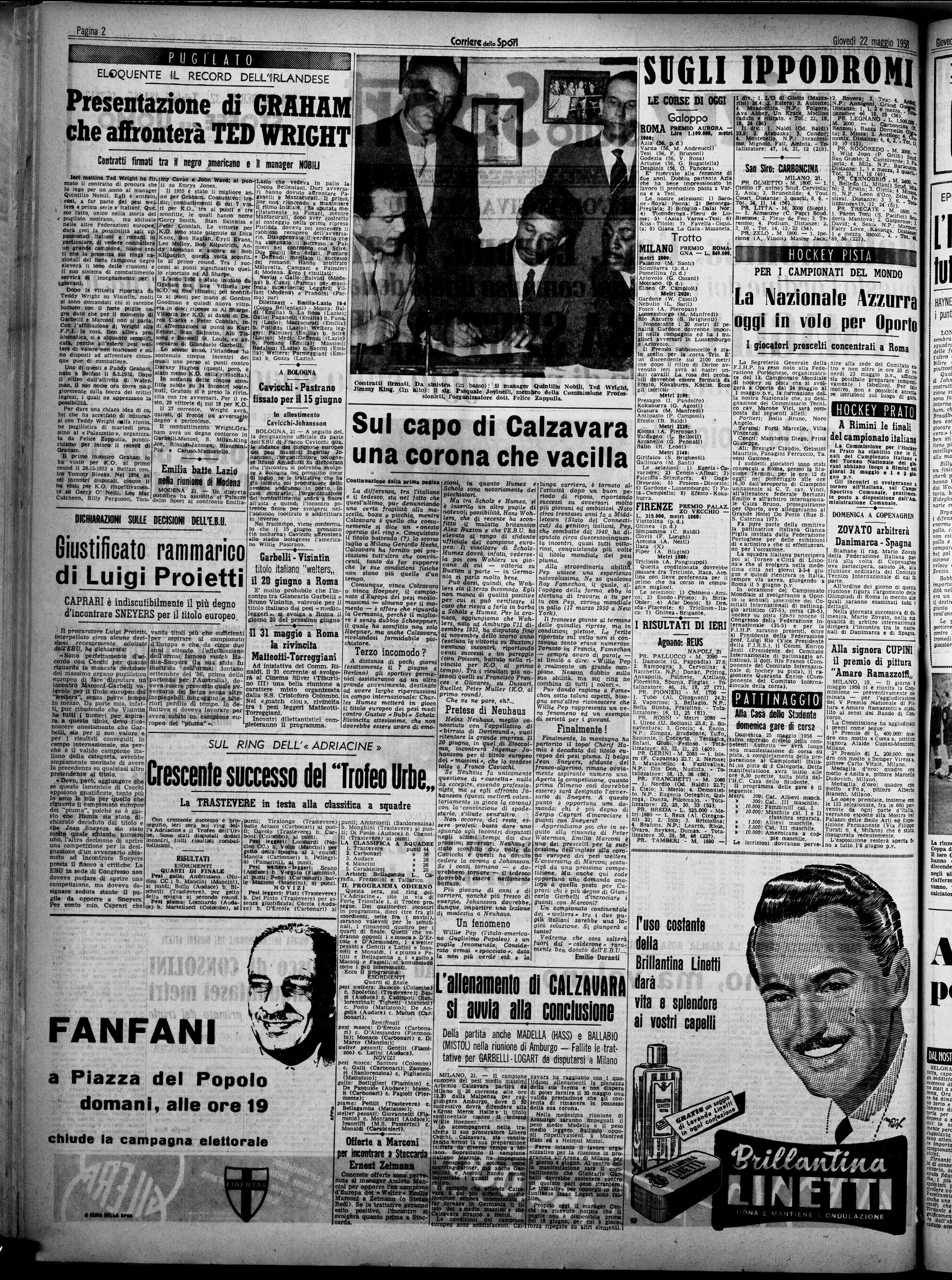 Gazzetta Dello Sport Du 29 Avril 1958 – Course Cyclomotoriste – Coppa San Marino